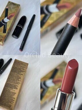 New 2PC MAC Tiny Treasures Mini Travel Lip Duo (Lipstick+Lipliner)~Discontinued